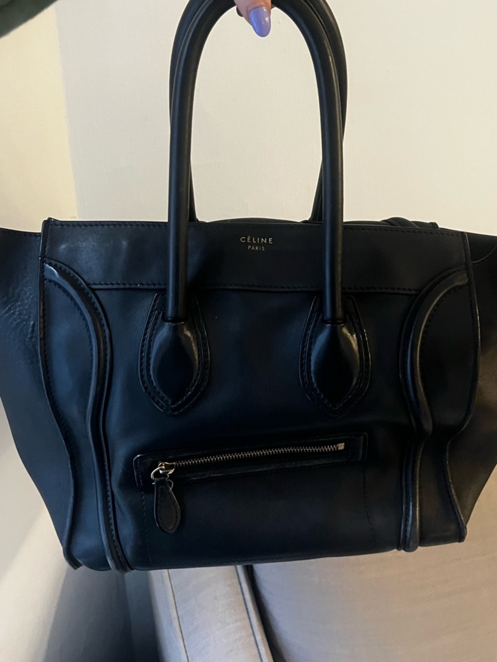 Celine Black Leather Tote with Gold Hardware - Picture 3 of 12